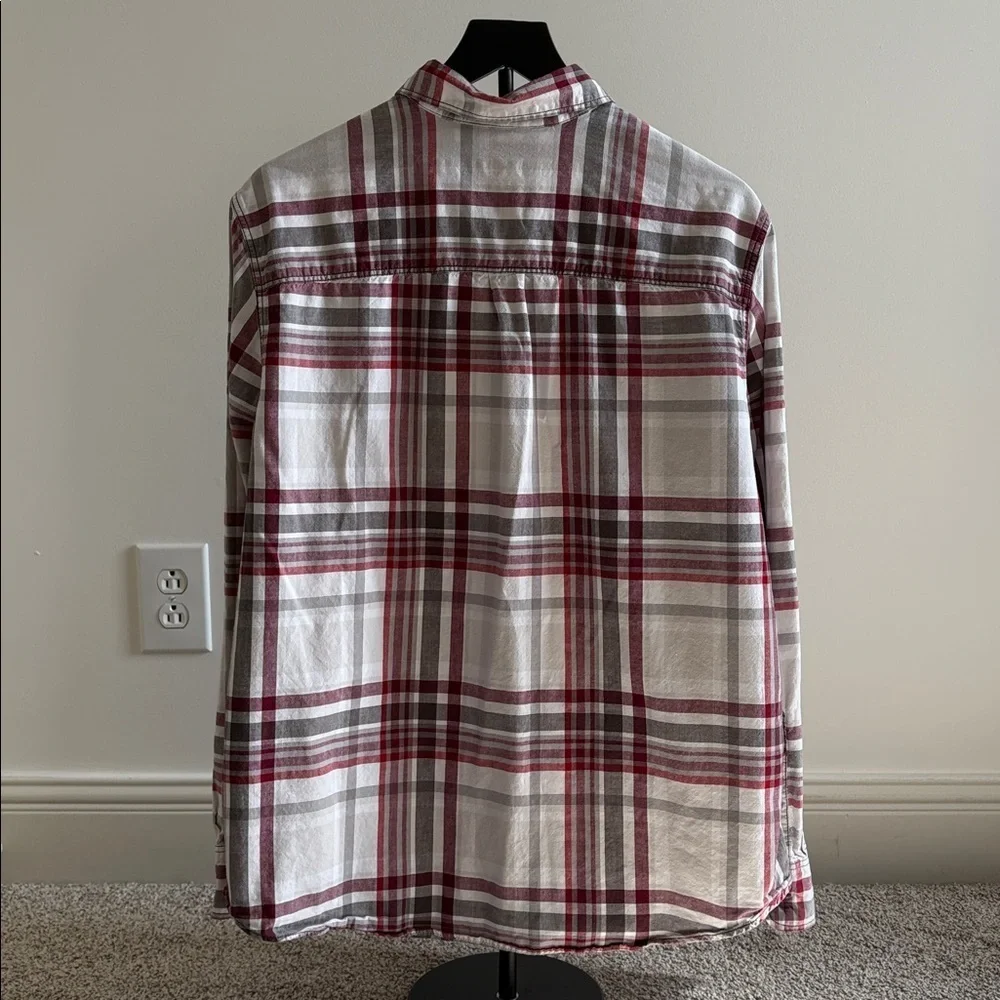 Mossimo Supply Co. Gray and Red Plaid Shirt